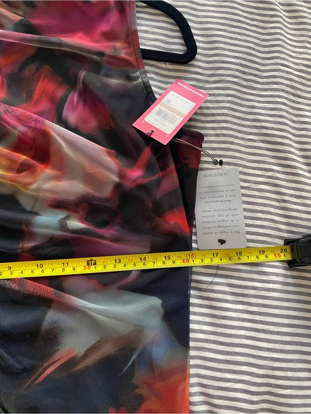 Vince Camuto Floral Printed Mesh Shirred Midi Dress NWT - Picture 12 of 16